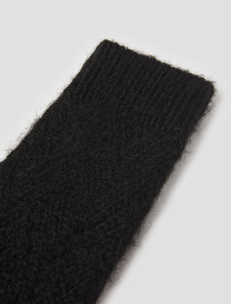 Herringbone-patterned gloves - BLACK - pennyblack