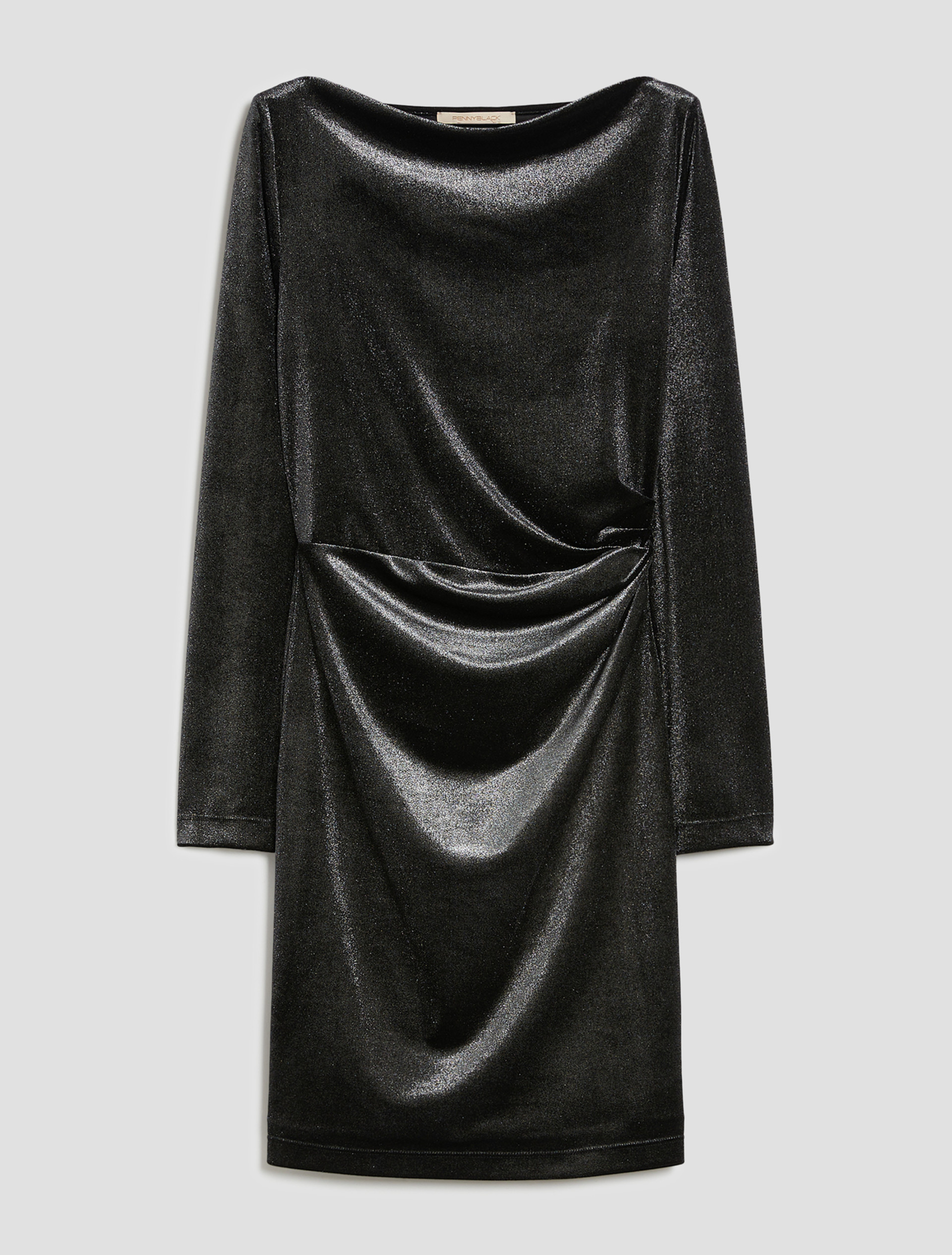 Laminated jersey dress - SILVER - pennyblack
