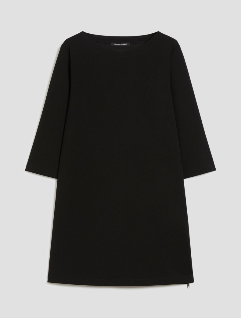 Crepe jersey tunic dress - BLACK - pennyblack