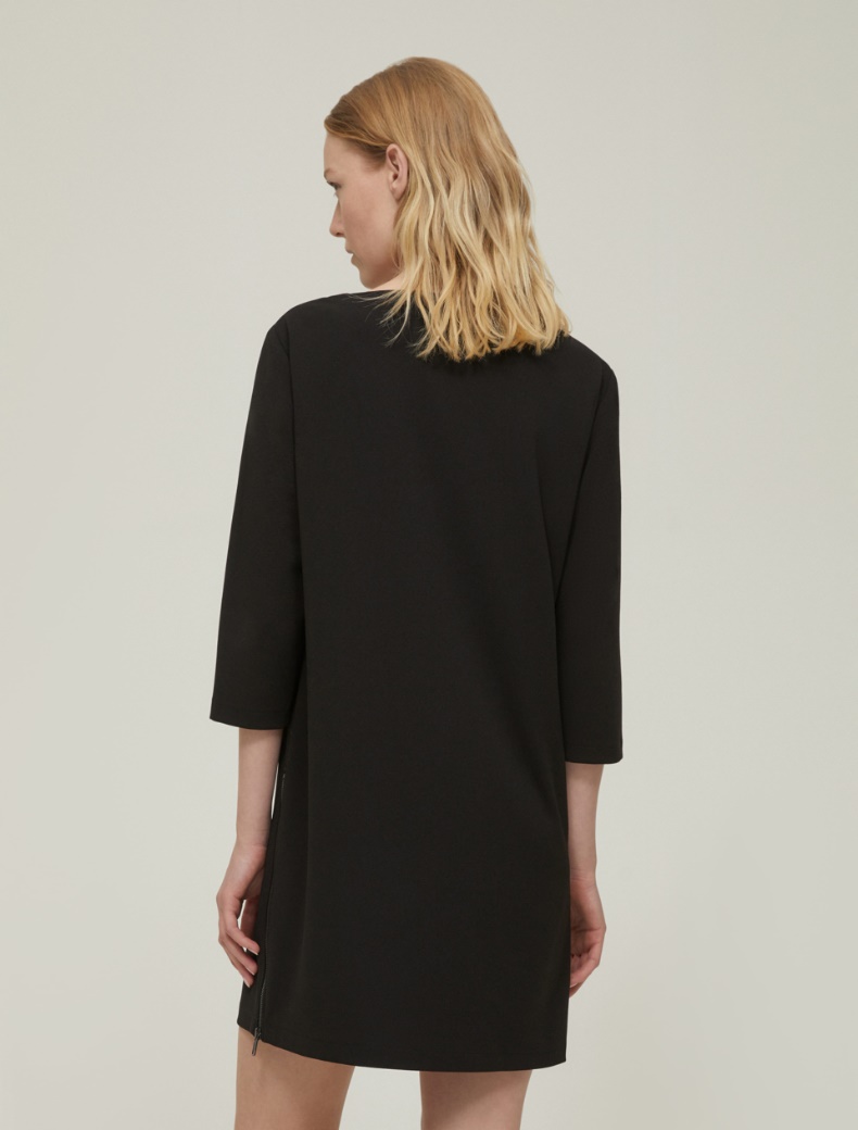 Crepe jersey tunic dress - BLACK - pennyblack