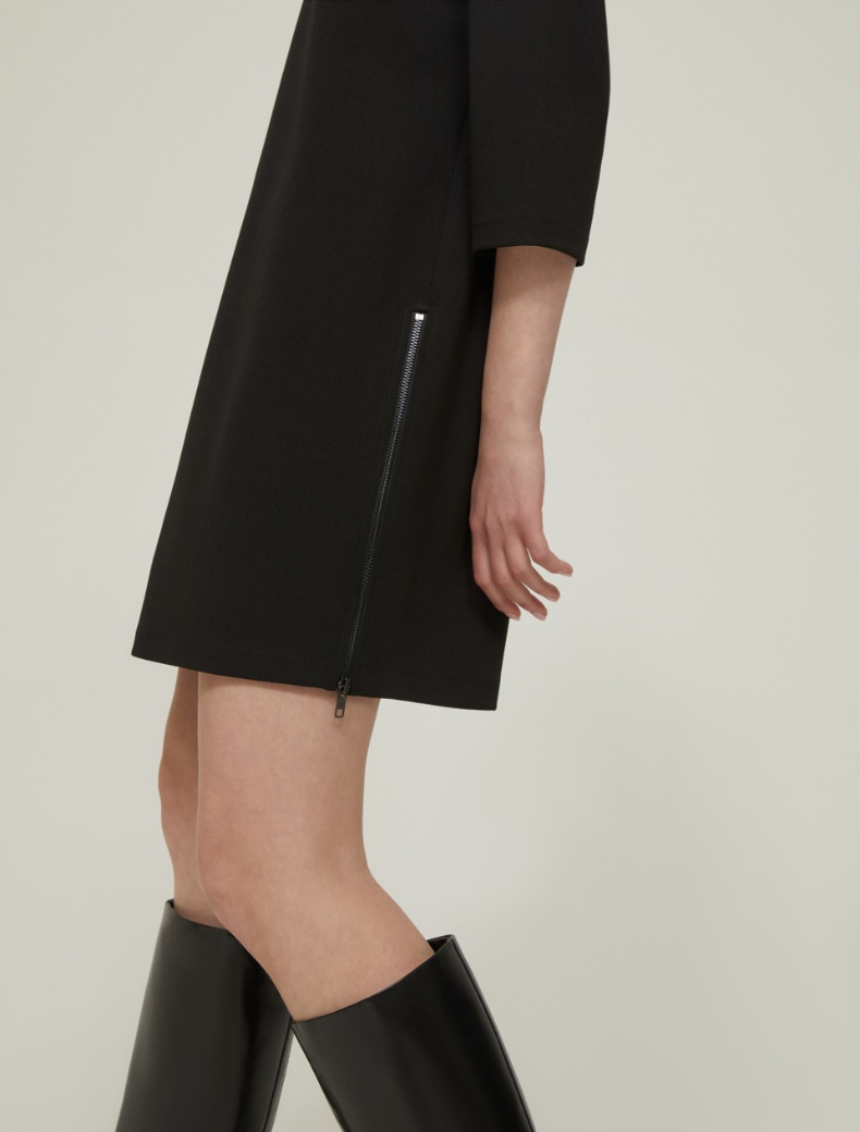 Crepe jersey tunic dress - BLACK - pennyblack