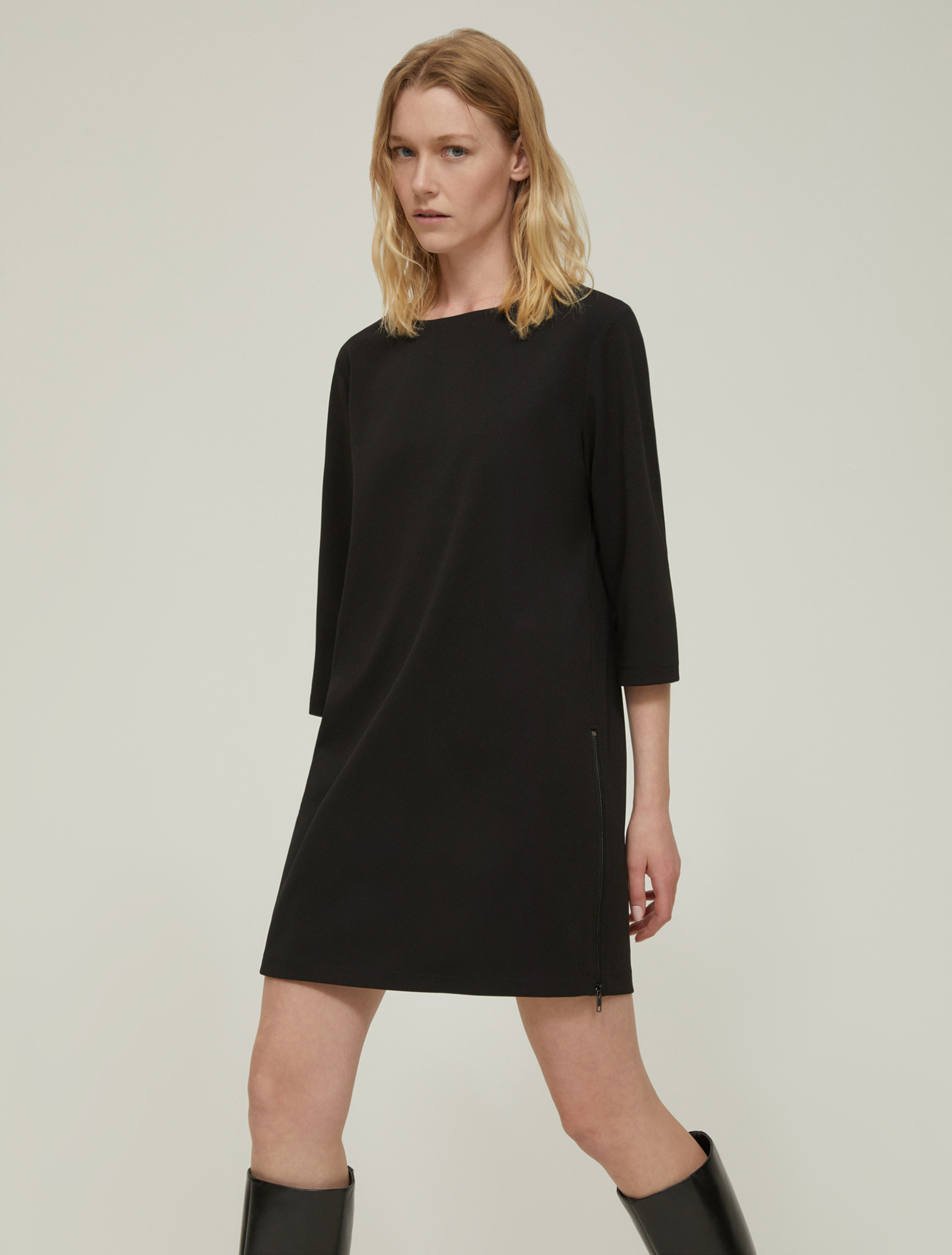 Tunic dress in jersey crêpe - NERO - pennyblack