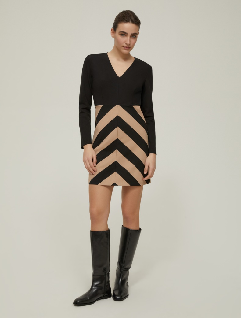 Fit-and-flare jersey dress - BLACK - pennyblack