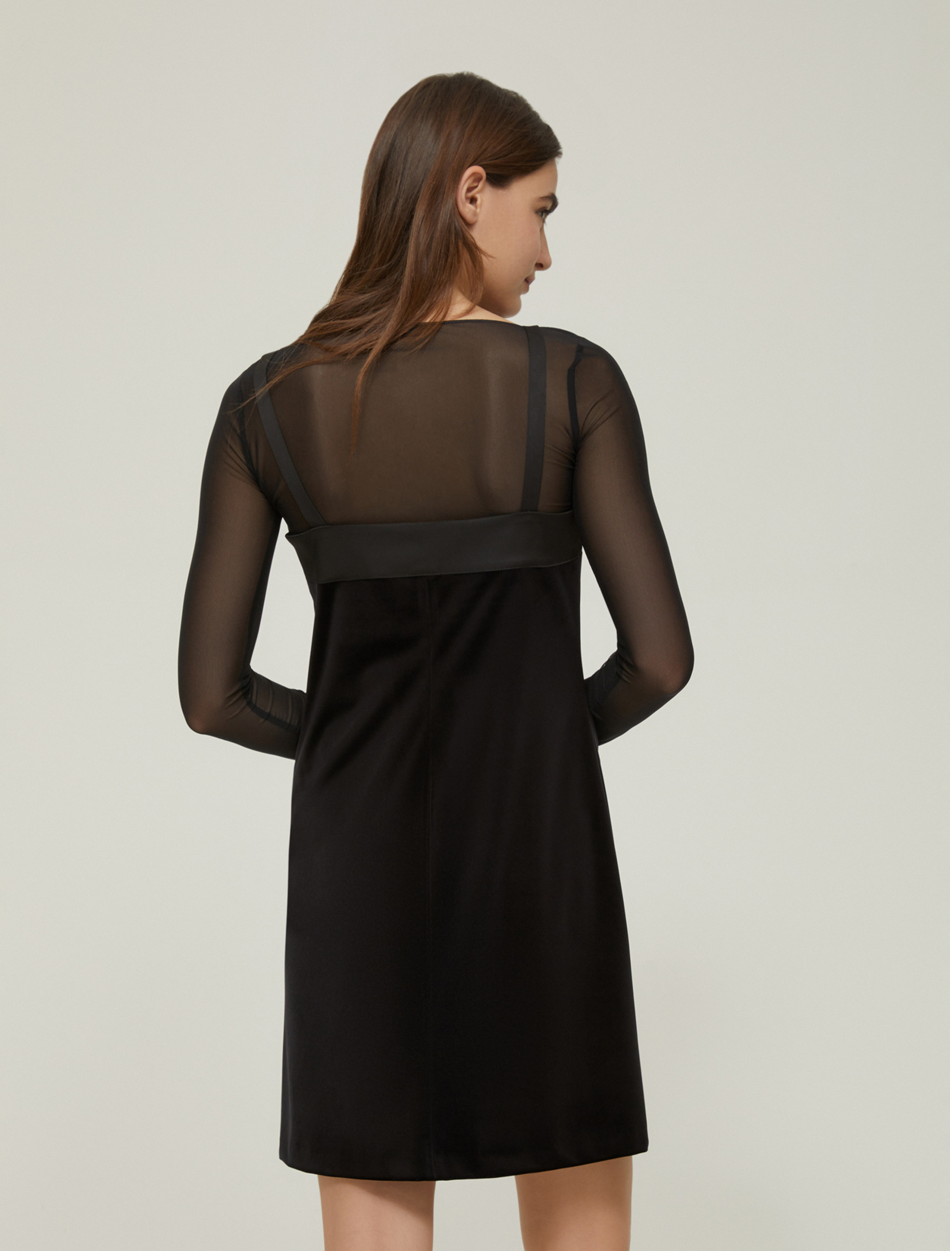 Velvet jersey slip dress - BLACK - pennyblack