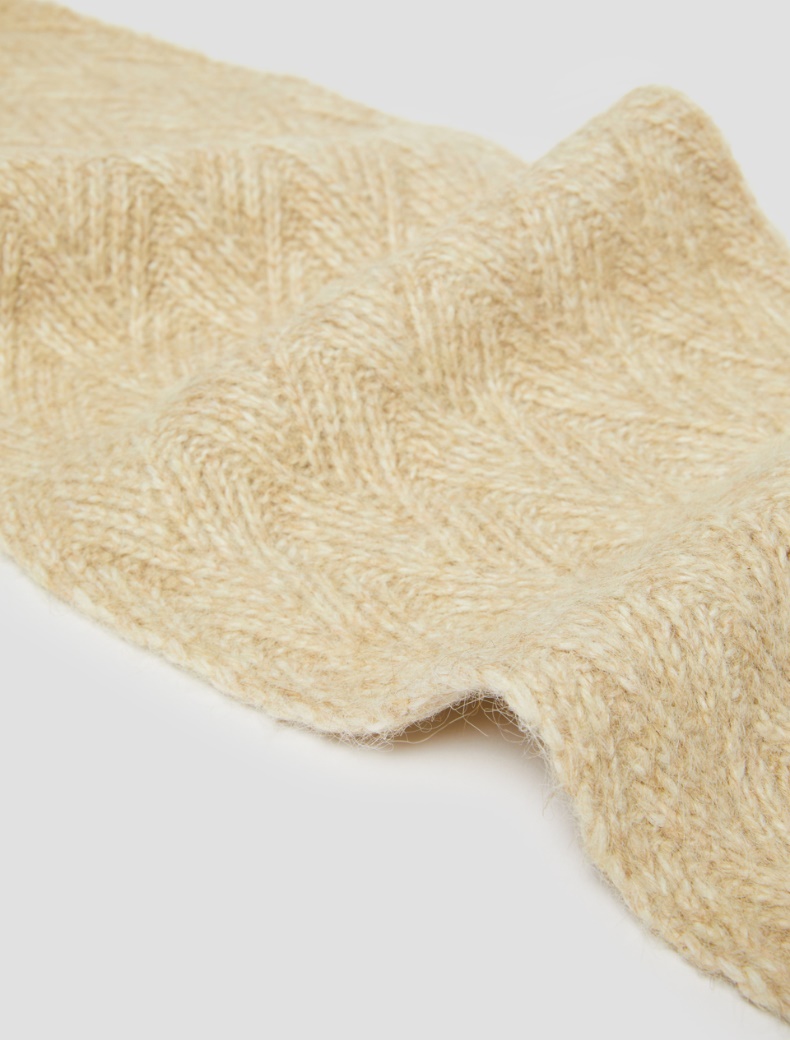 Herringbone-patterned scarf - CAMEL - pennyblack