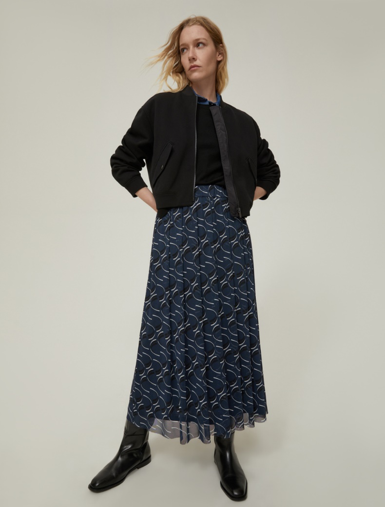 Gonna midi in jersey tulle - BLU - pennyblack