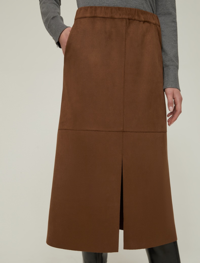 Jersey midi skirt - CHESTNUT - pennyblack