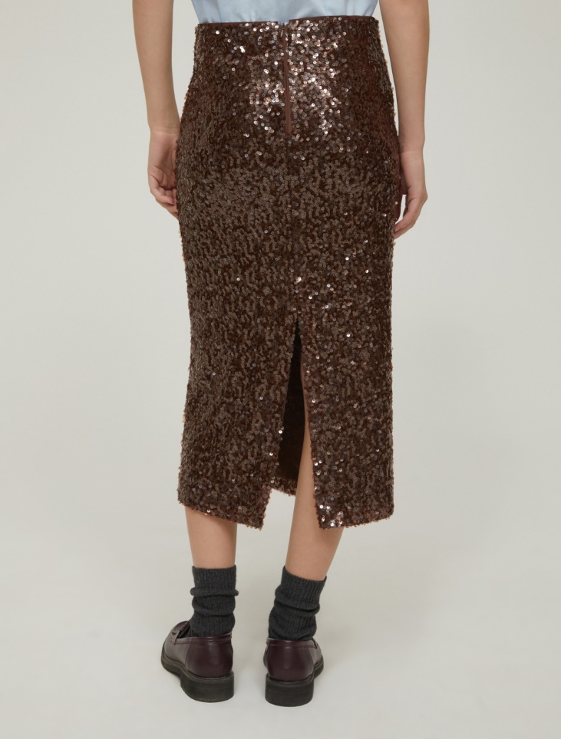 Sequin pencil skirt - BROWN - pennyblack