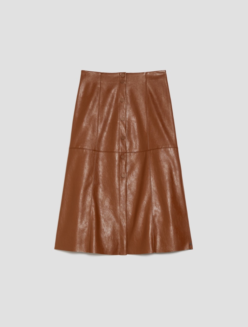 Coated jersey midi skirt - TOBACCO - pennyblack