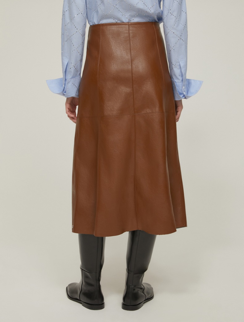 Coated jersey midi skirt - TOBACCO - pennyblack