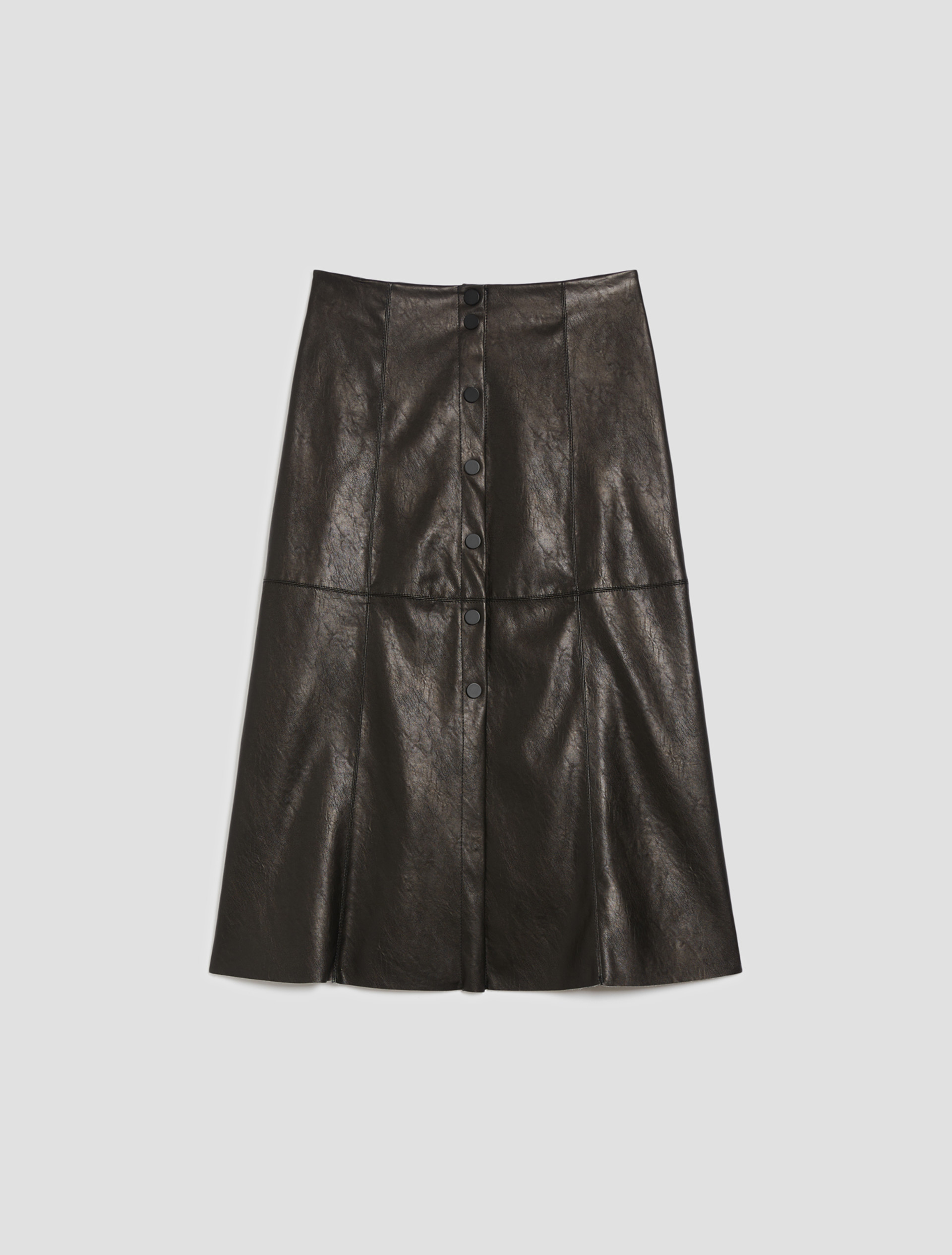 Coated jersey midi skirt - BLACK - pennyblack
