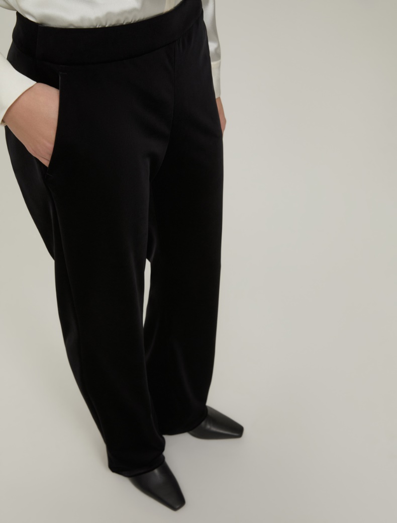 Velvet jersey trousers - BLACK - pennyblack