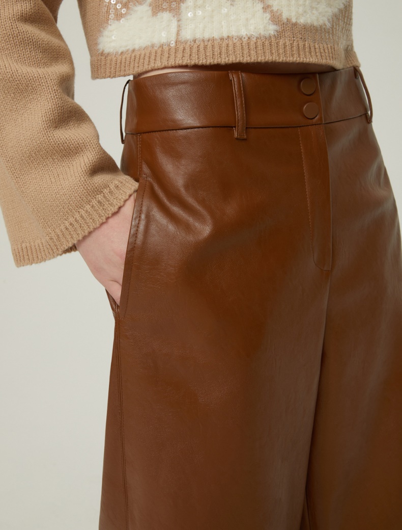 Coated jersey trousers - TOBACCO - pennyblack