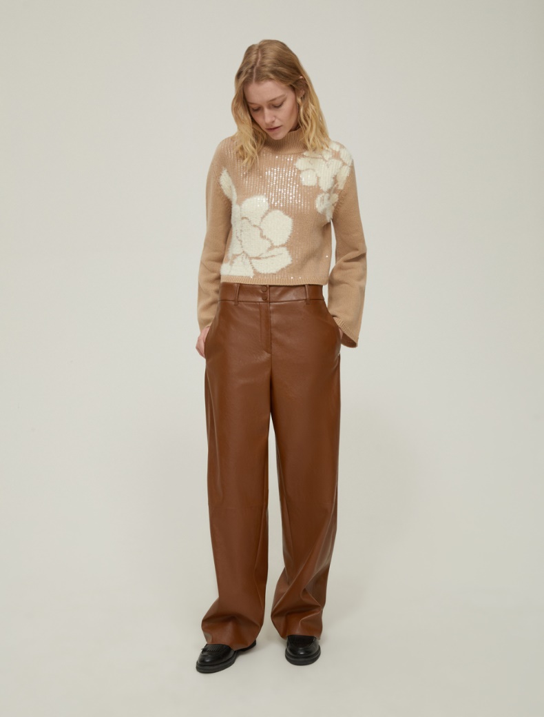 Coated jersey trousers - TOBACCO - pennyblack