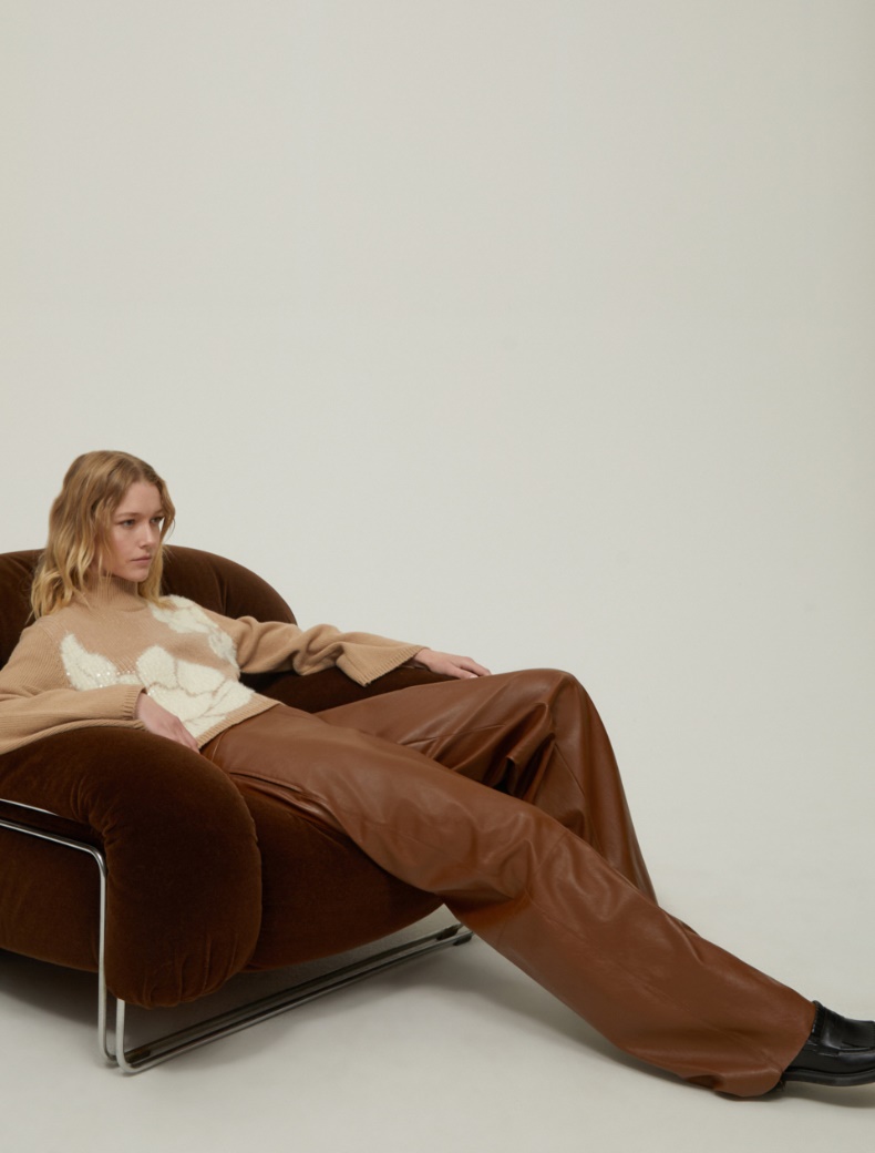 Coated jersey trousers - TOBACCO - pennyblack