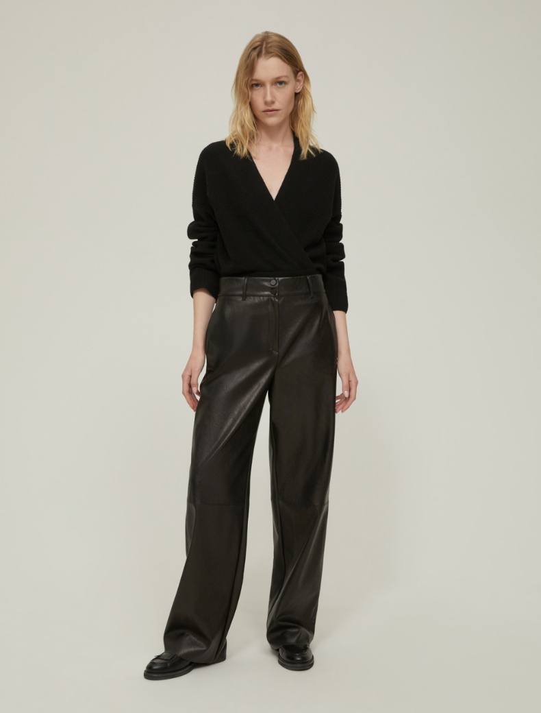 Coated jersey trousers - BLACK - pennyblack