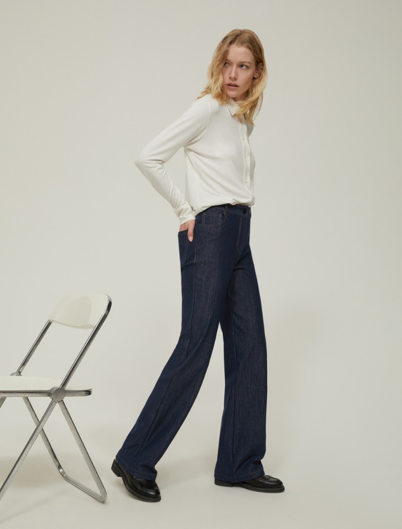 Jersey straight-leg jeans - MIDNIGHTBLUE - pennyblack