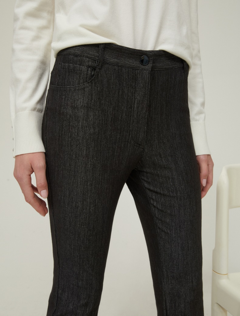 Jersey mini-flared jeans - BLACK - pennyblack