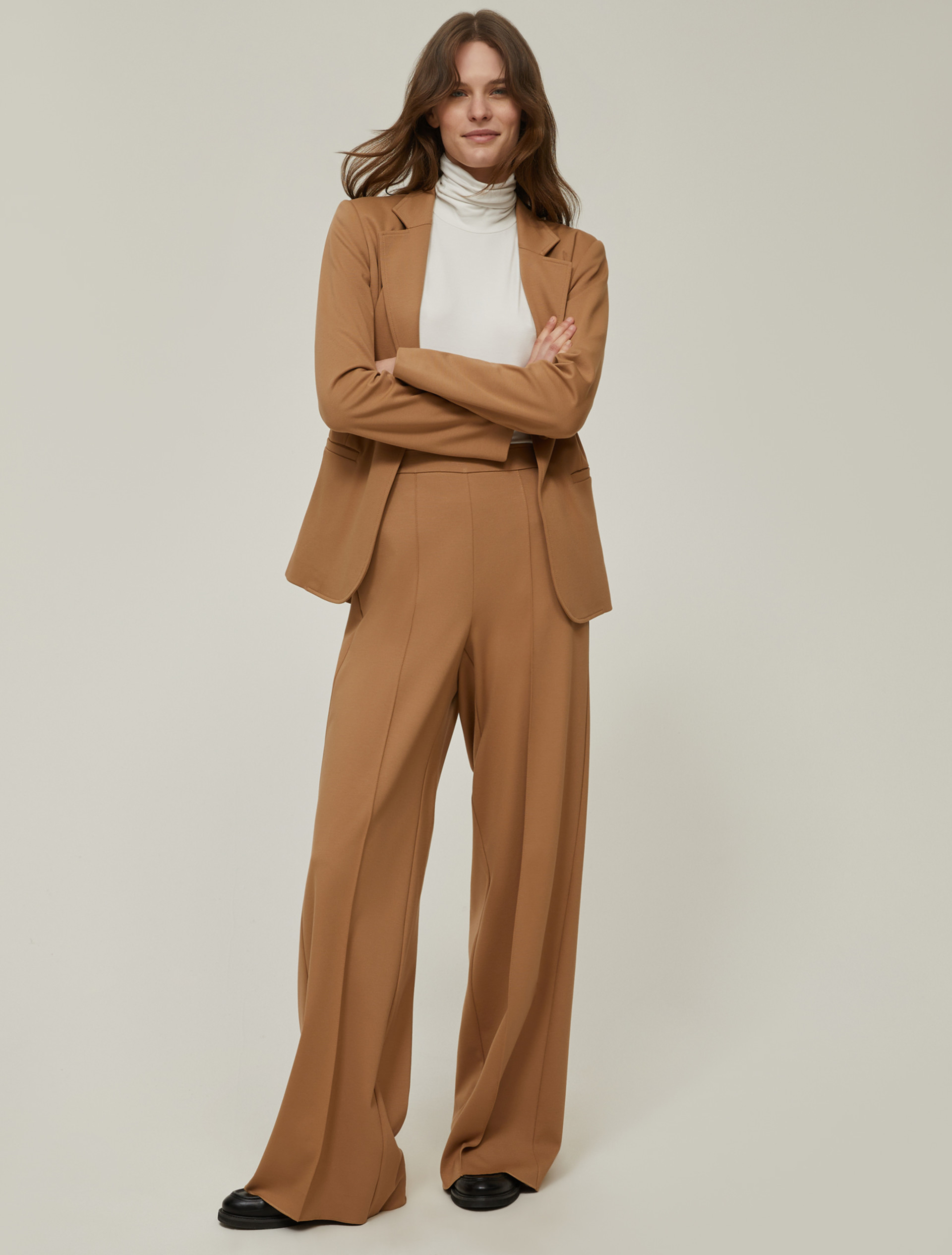Wide-fit jersey trousers - CAMEL - pennyblack