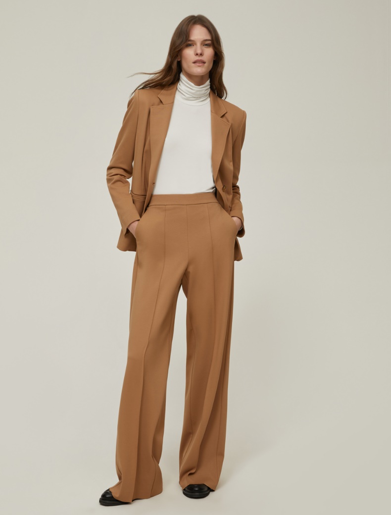 Wide-fit jersey trousers - CAMEL - pennyblack