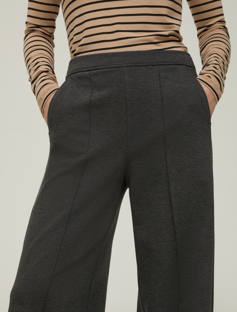 Wide-fit jersey trousers - MELANGE GREY - pennyblack
