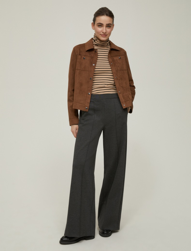 Wide-fit jersey trousers - MELANGE GREY - pennyblack