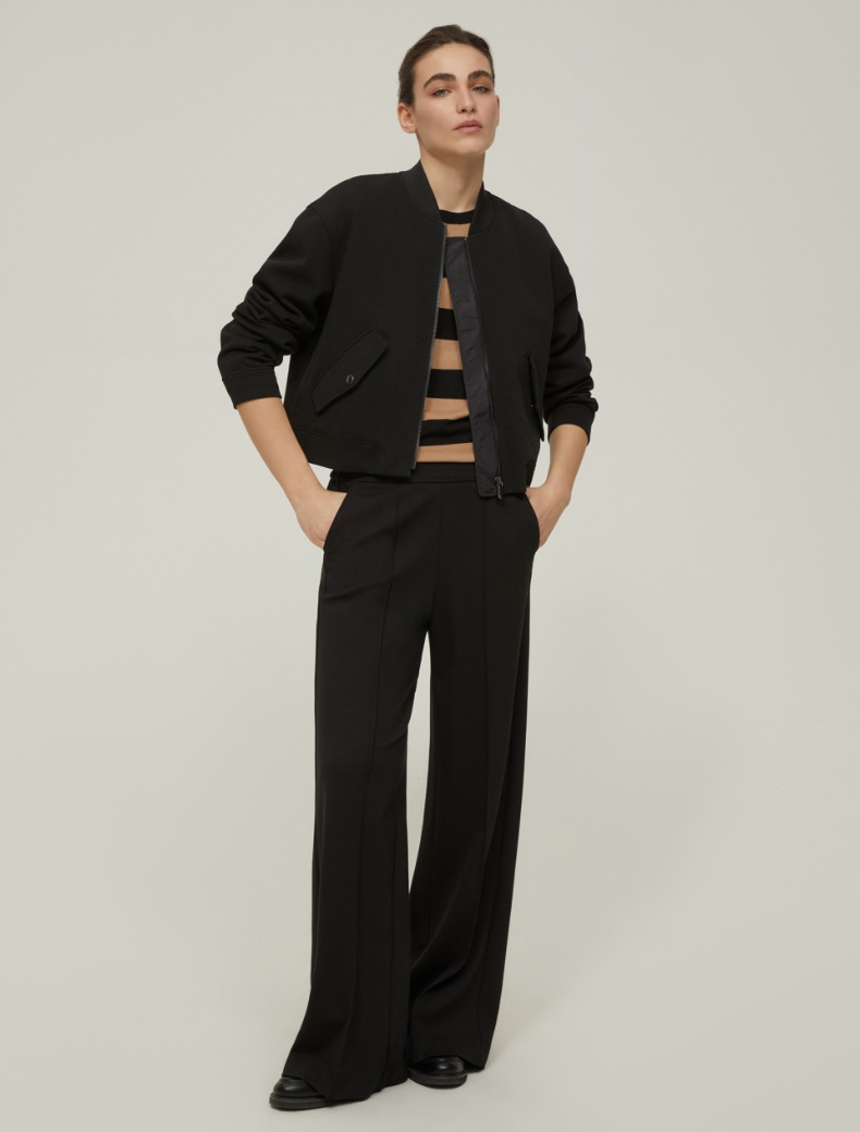 Wide-fit jersey trousers - BLACK - pennyblack