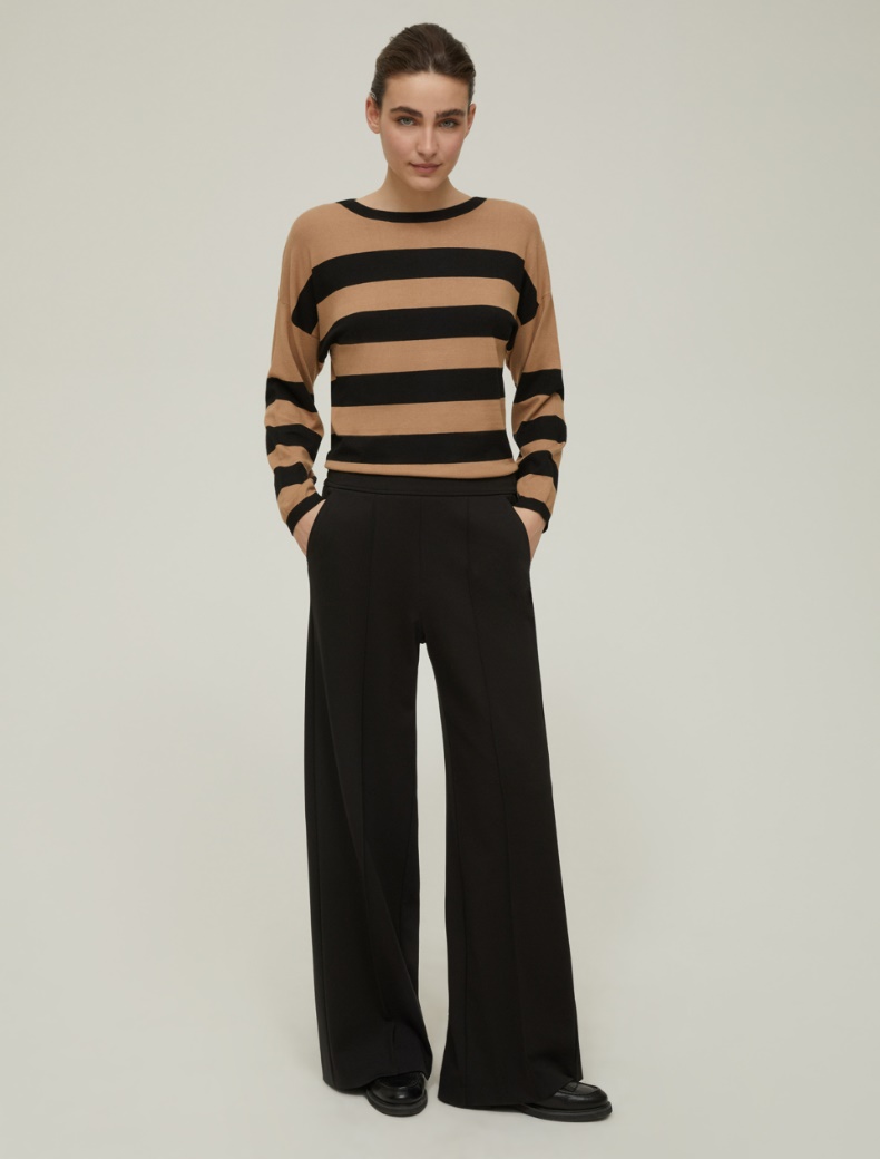 Wide-fit jersey trousers - BLACK - pennyblack
