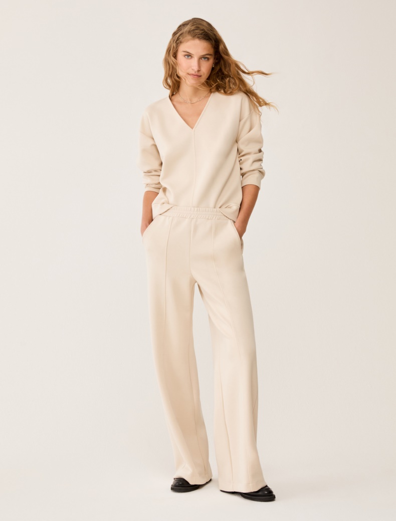 Wide-fit fleece joggers - VANILLA - pennyblack