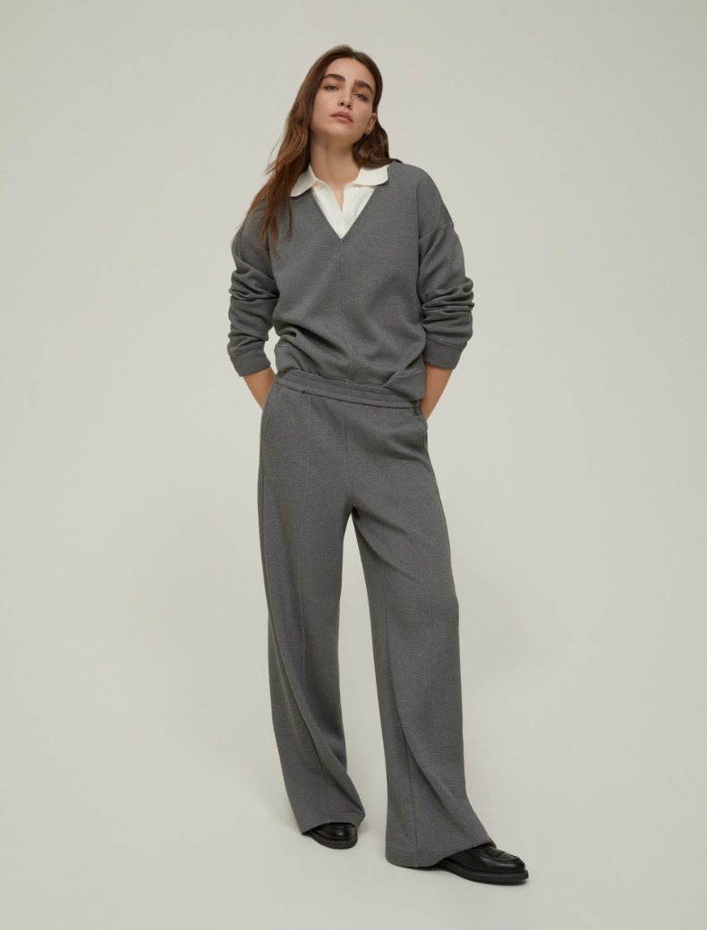 Joggers ampi in felpa - GRIGIO MELANGE - pennyblack