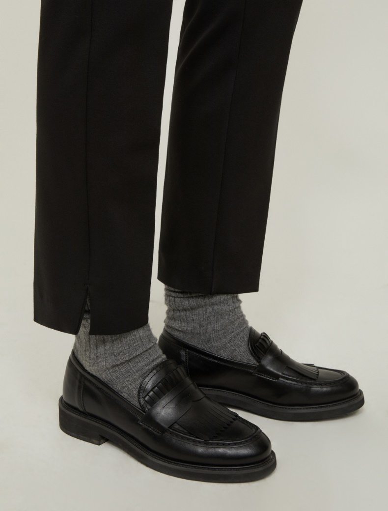 Pantaloni slim fit in jersey - NERO - pennyblack