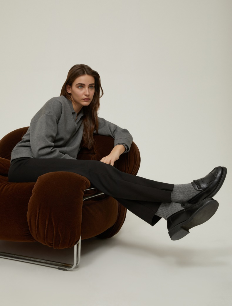 Pantaloni slim fit in jersey - NERO - pennyblack