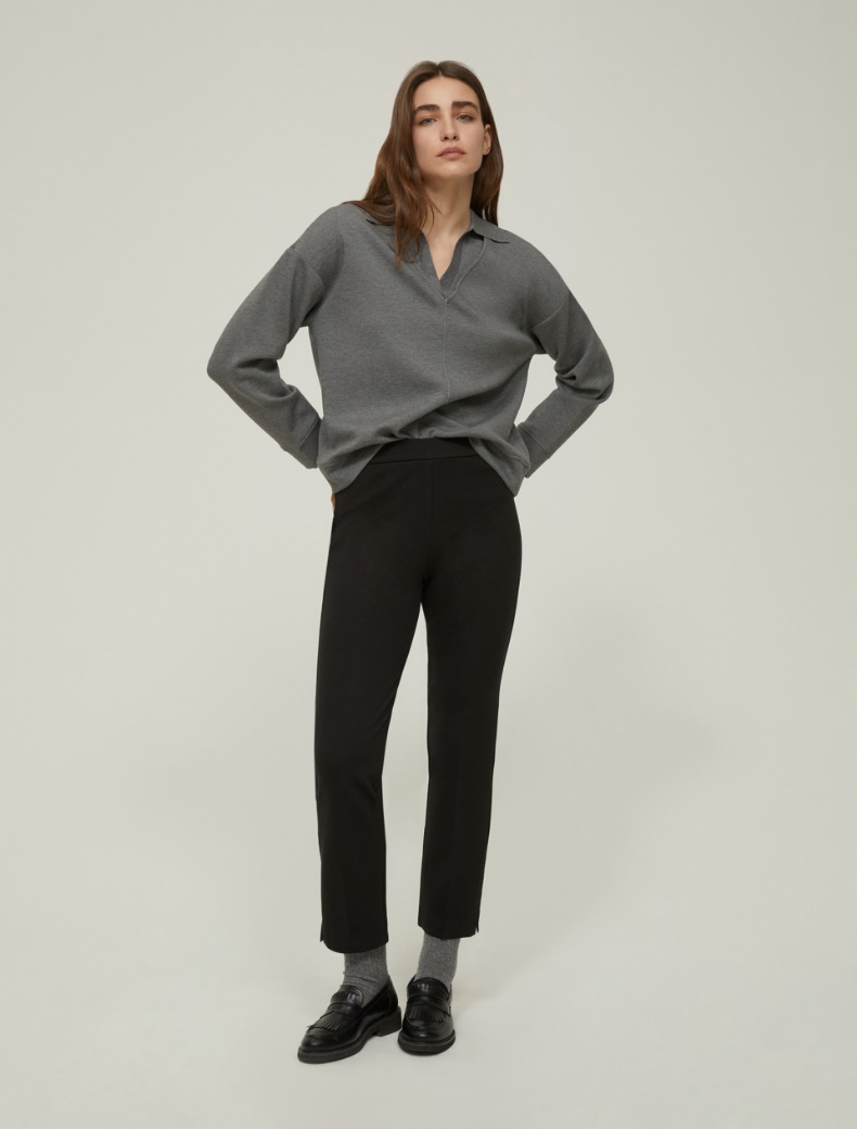 Pantaloni slim fit in jersey - NERO - pennyblack