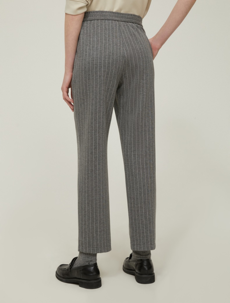 Pinstripe jersey trousers - GREY - pennyblack