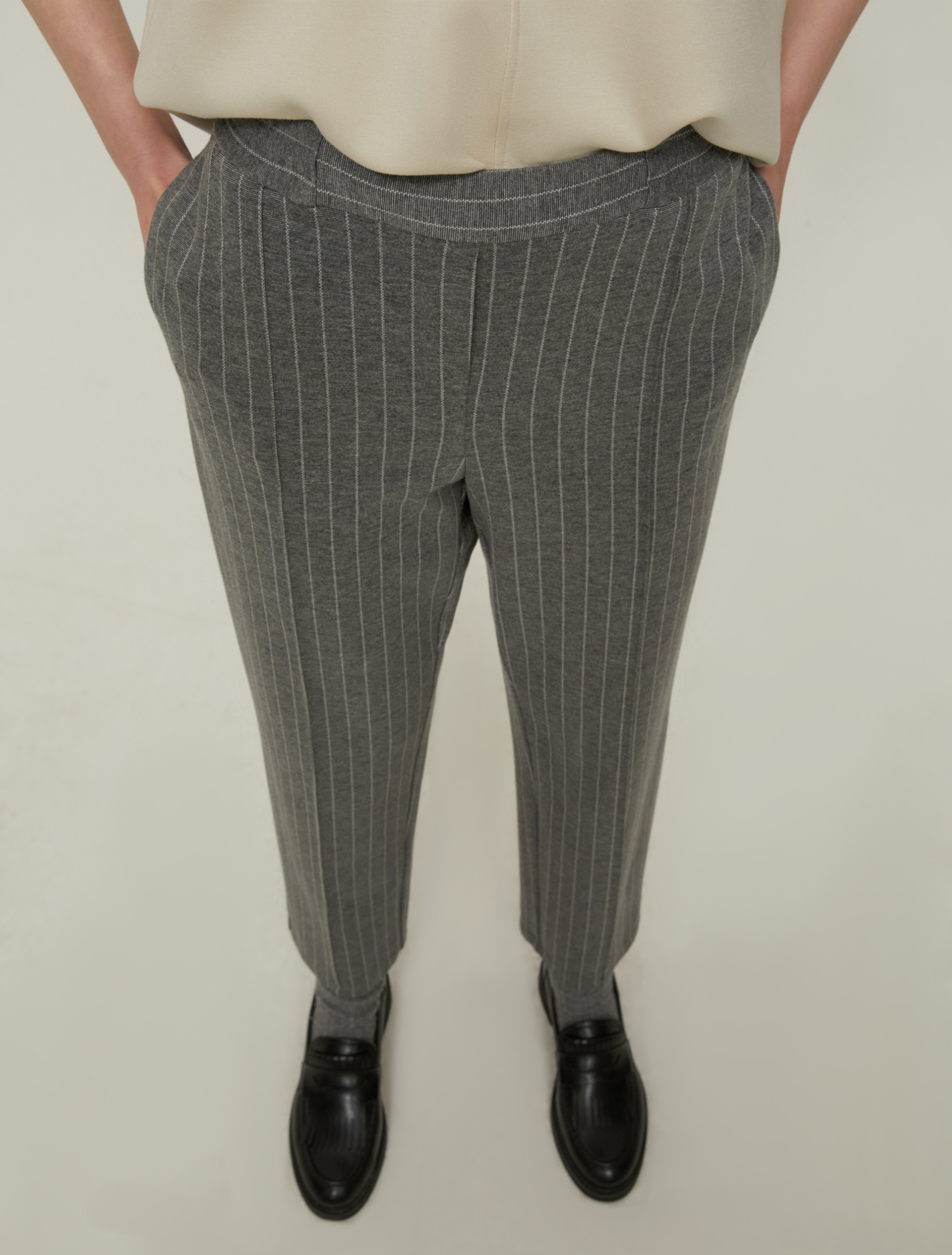 Pantaloni in jersey gessato - GRIGIO - pennyblack