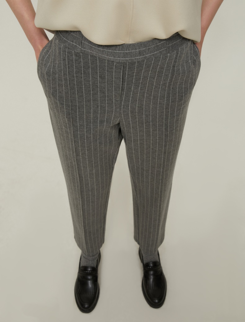 Pinstripe jersey trousers - GREY - pennyblack