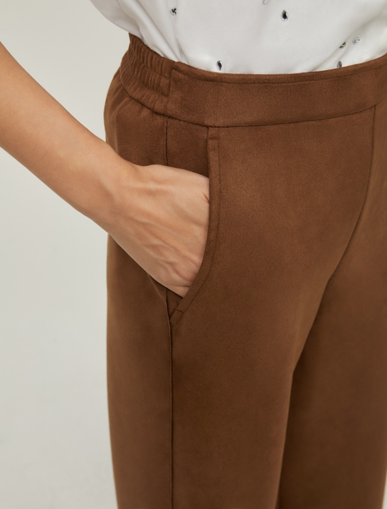 Wide-fit jersey trousers - CHESTNUT - pennyblack