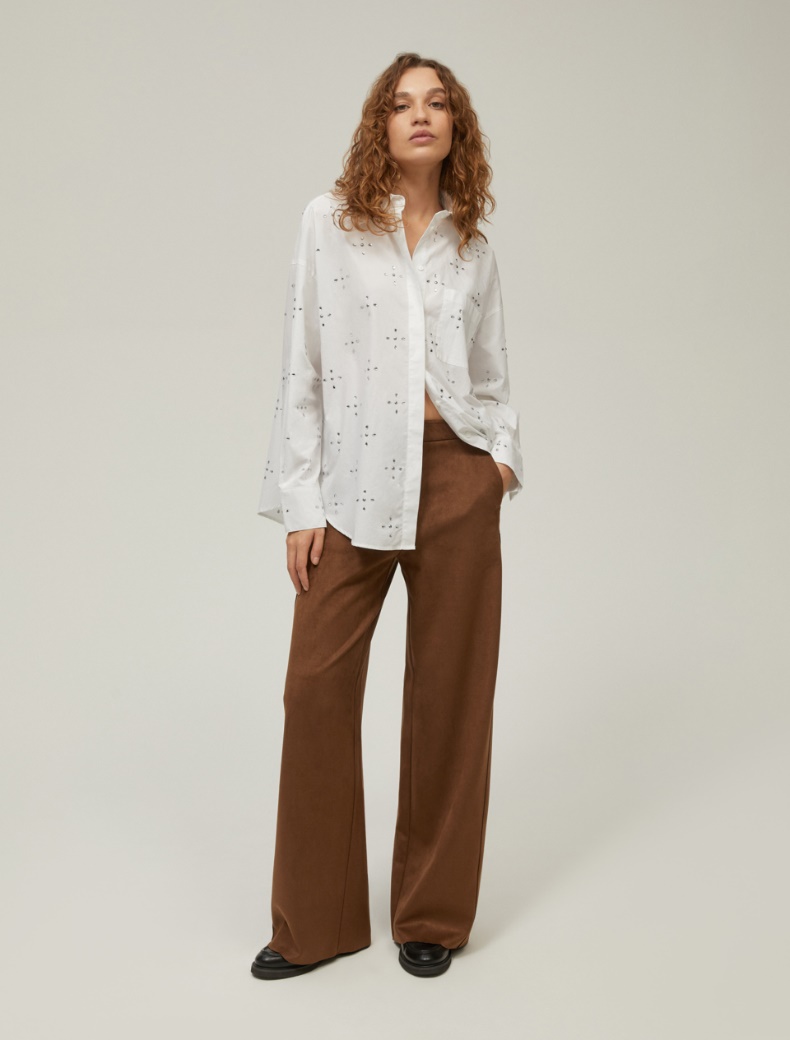 Wide-fit jersey trousers - CHESTNUT - pennyblack