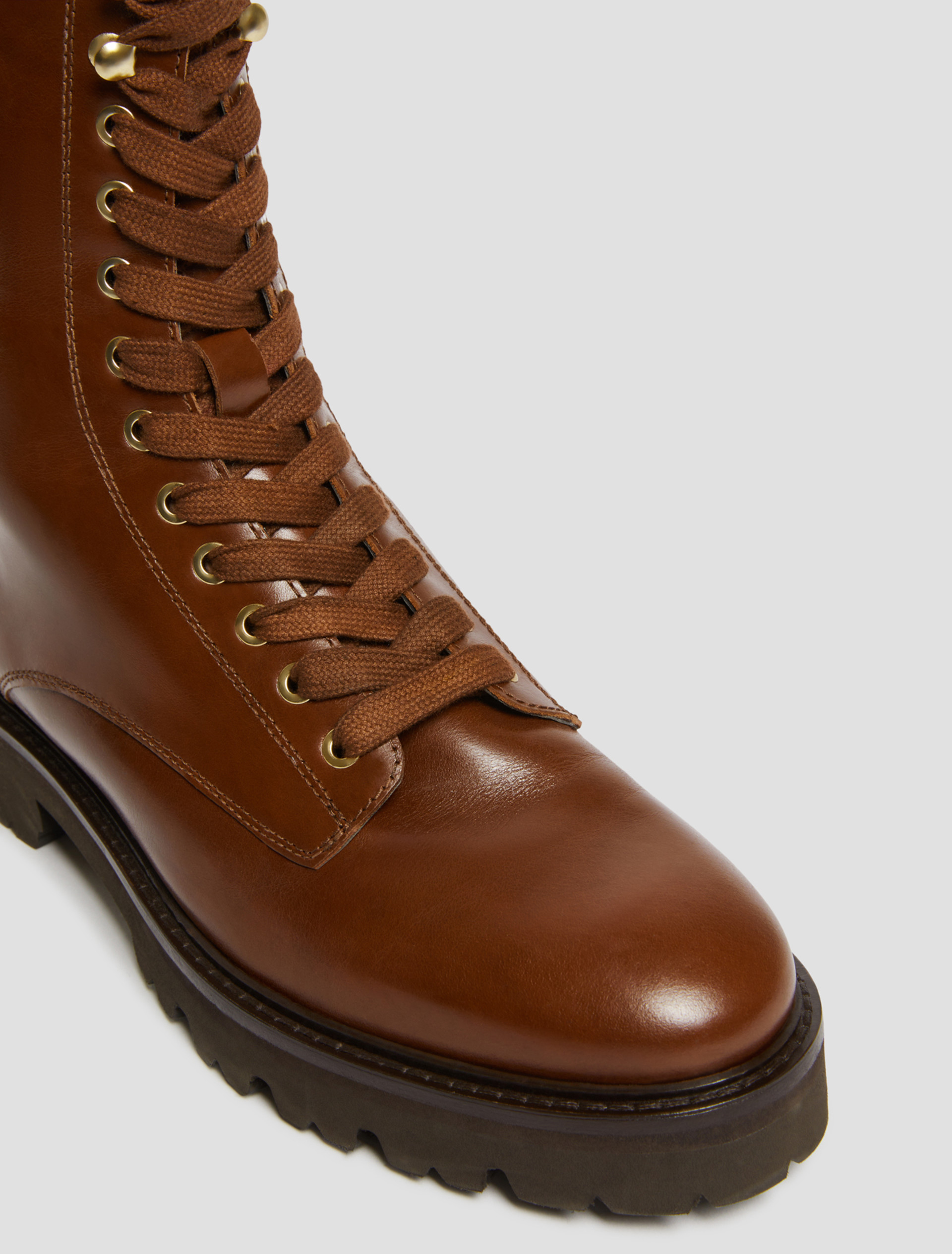 Leather combat boots - TOBACCO - pennyblack