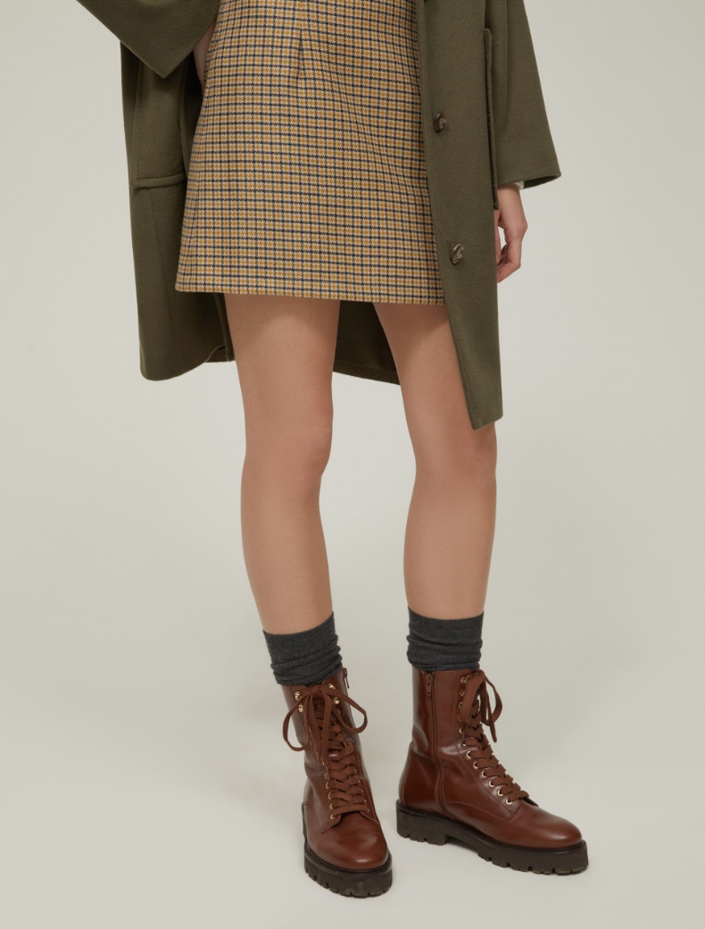 Leather combat boots - TOBACCO - pennyblack