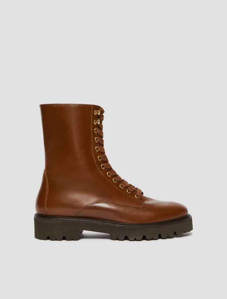 Leather combat boots - TOBACCO - pennyblack