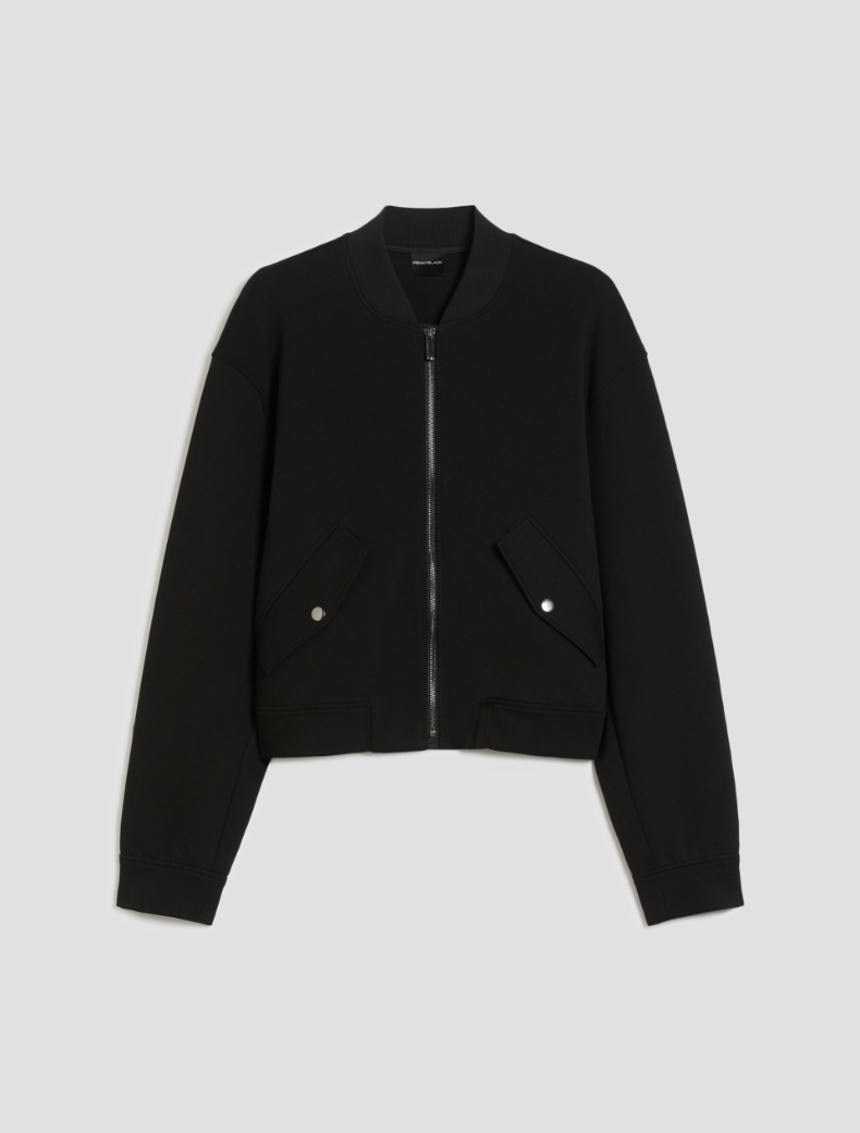 Piqué jersey bomber jacket - BLACK - pennyblack