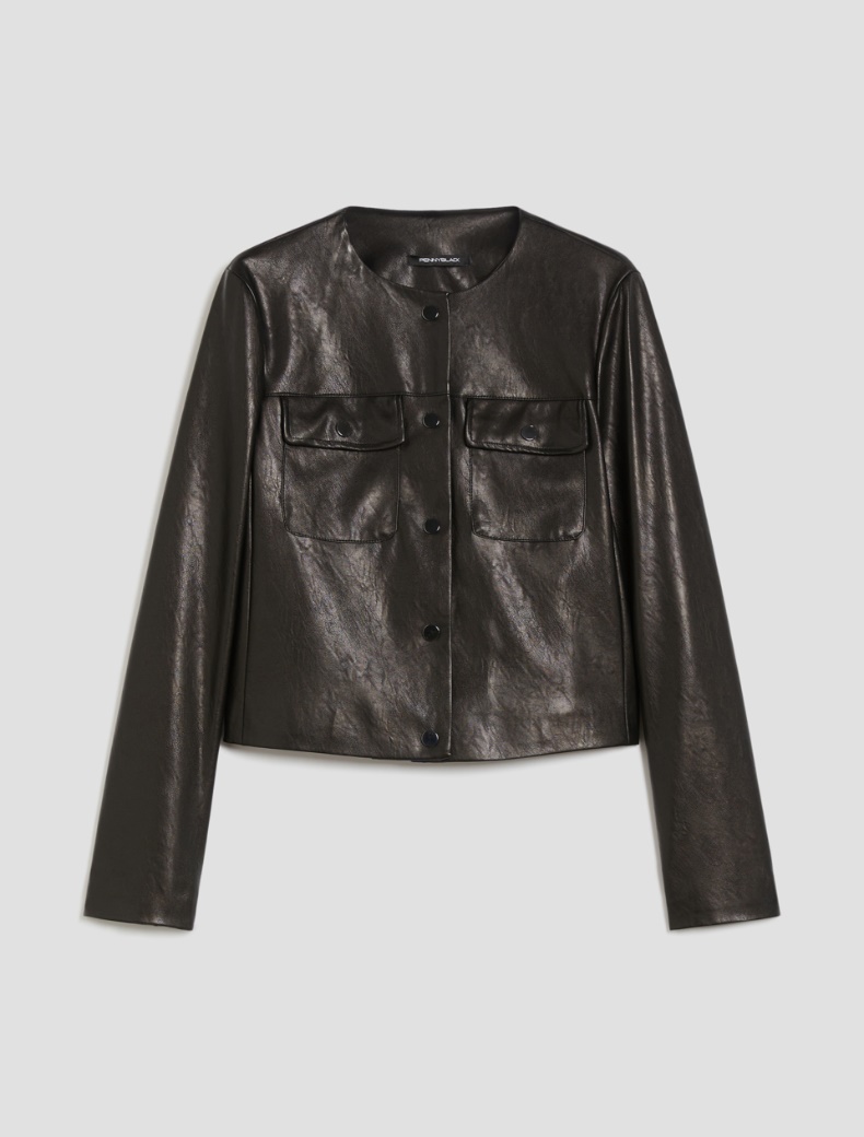 Coated jersey jacket - BLACK - pennyblack