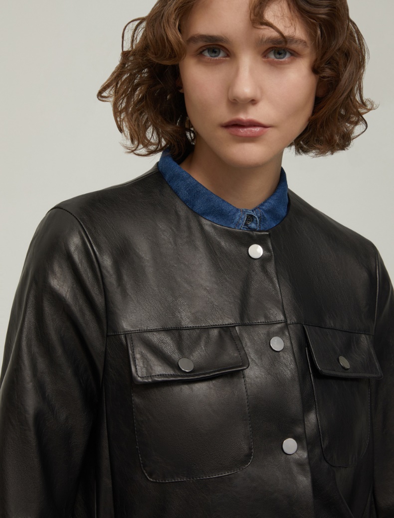 Coated jersey jacket - BLACK - pennyblack