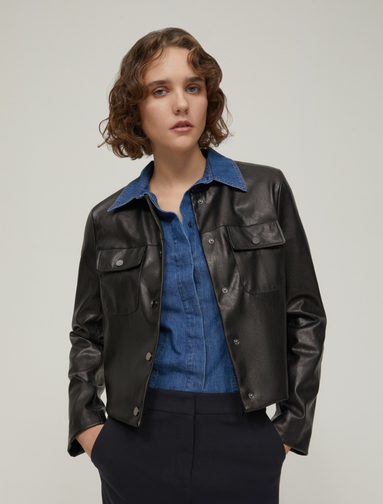 Coated jersey jacket - BLACK - pennyblack