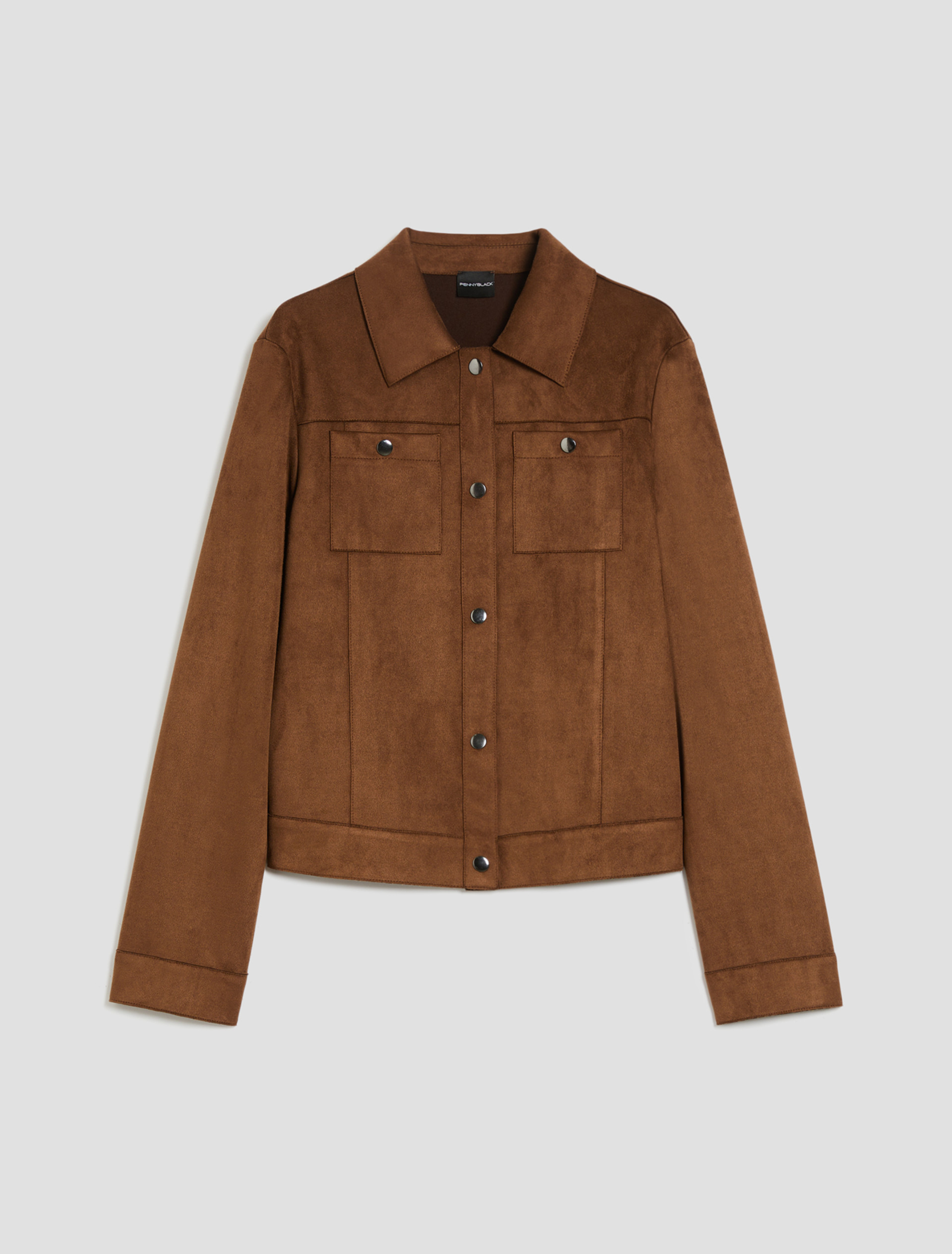 Boxy-fit jersey jacket - CHESTNUT - pennyblack