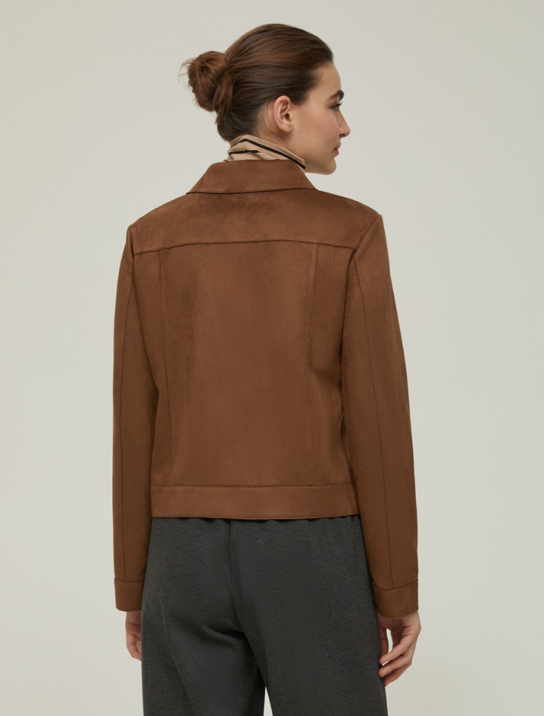 Boxy-fit jersey jacket - CHESTNUT - pennyblack
