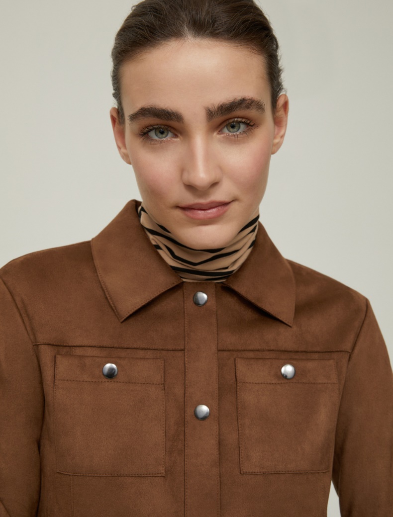 Boxy-fit jersey jacket - CHESTNUT - pennyblack