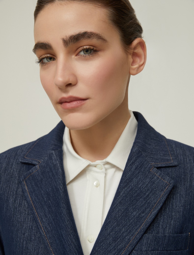 Denim-look jersey blazer - MIDNIGHTBLUE - pennyblack