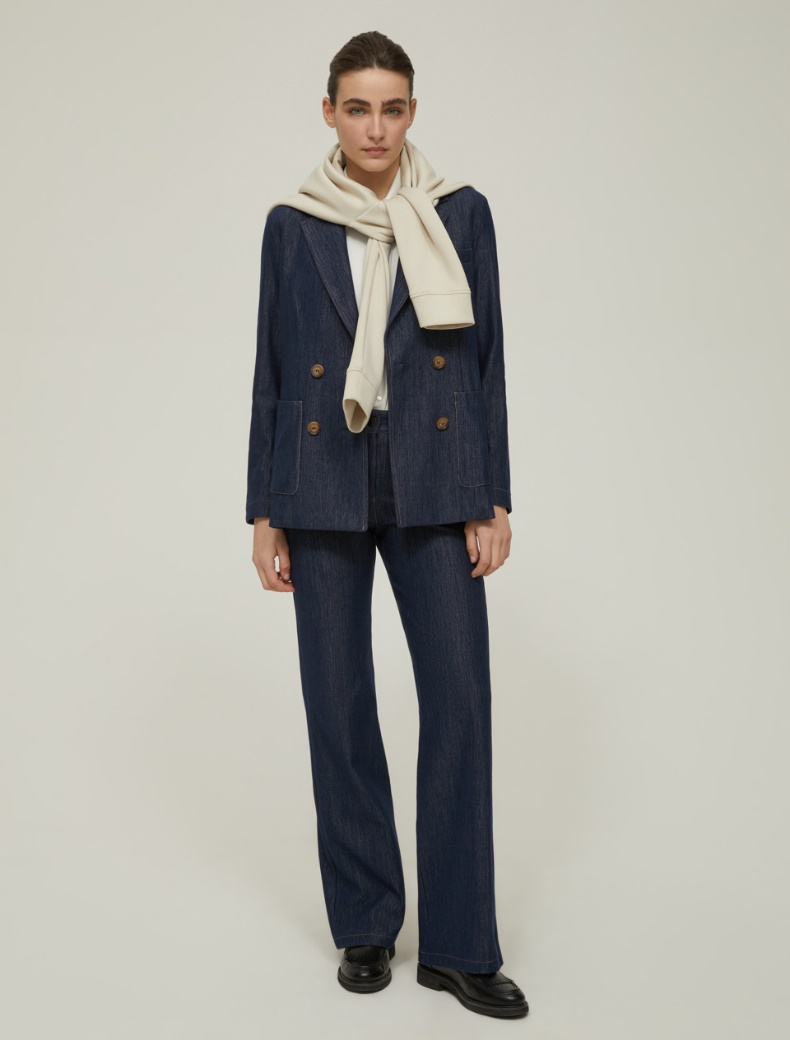 Denim-look jersey blazer - MIDNIGHTBLUE - pennyblack